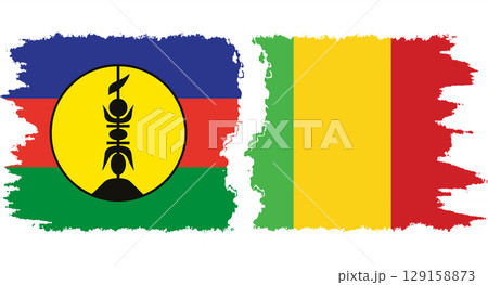 Mali and New Caledonia grunge flags connection vector 129158873