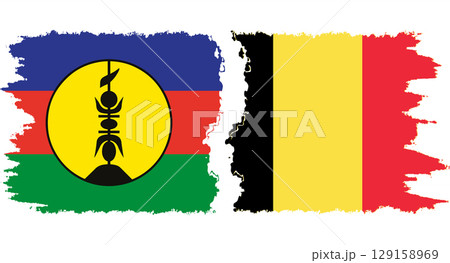 Belgium and New Caledonia grunge flags connection vector Belgium and New Caledonia grunge flags connection vector 129158969