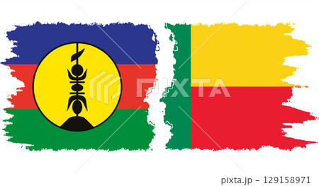 Benin and New Caledonia grunge flags connection vector Benin and New Caledonia grunge flags connection vector 129158971