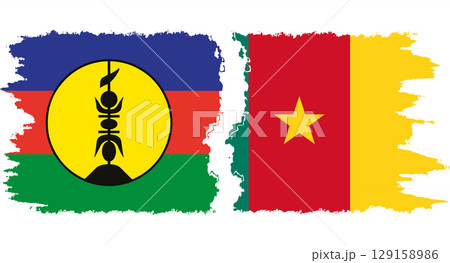 Cameroon and New Caledonia grunge flags connection vector Cameroon and New Caledonia grunge flags connection vector 129158986