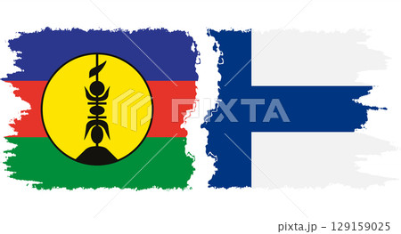 Finland and New Caledonia grunge flags connection vector Finland and New Caledonia grunge flags connection vector 129159025