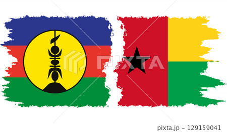 Guinea Bissau and New Caledonia grunge flags connection vector Guinea Bissau and New Caledonia grunge flags connection vector 129159041