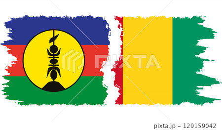 Guinea and New Caledonia grunge flags connection vector Guinea and New Caledonia grunge flags connection vector 129159042