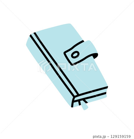 Doodle book or notebook icon hand drawn in a modern minimalistic style 129159159