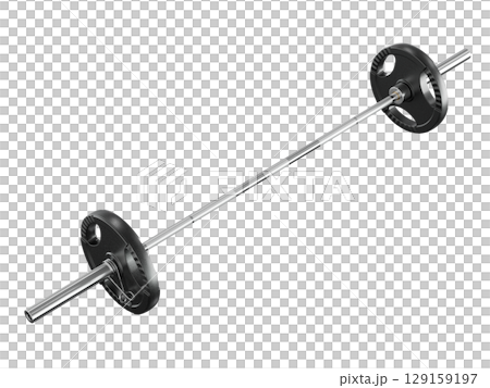 Cast Iron Black Olympic Adjustable Barbell, weightlifting gym equipment, side view Cast Iron Black Olympic Adjustable Barbell, weightlifting gym equipment, side view 129159197