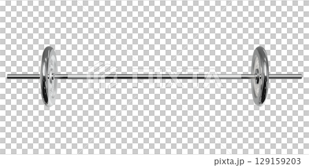 Cast Iron Adjustable Barbell with 20kg or 44lb plates, weightlifting gym equipment, side view 129159203