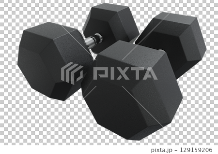 Blank Two Hex Dumbbells, weightlifting gym equipment Blank Two Hex Dumbbells, weightlifting gym equipment 129159206