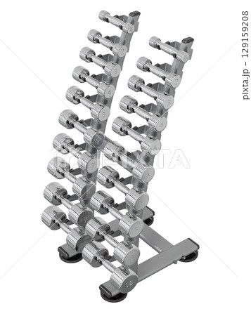 Gym Dumbbell rack, a stand for weightlifting gym equipment 129159208