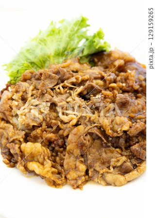 美味しい牛カルビ焼肉ライス 129159265