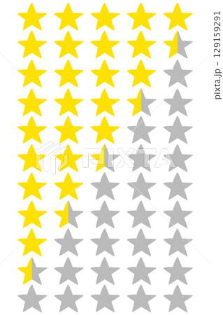 手書き星レビュー評価　星0〜5段階 129159291