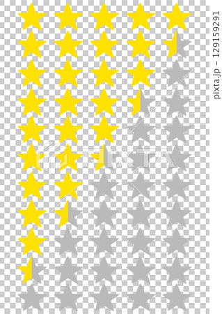 手書き星レビュー評価　星0〜5段階 129159291