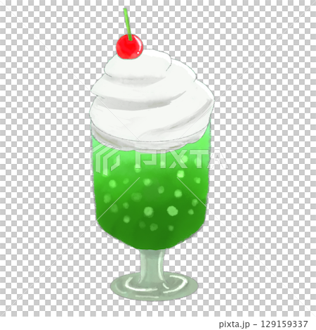 Cream soda green watercolor style 129159337