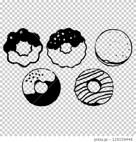 Simple and cute donut line drawing 129159448