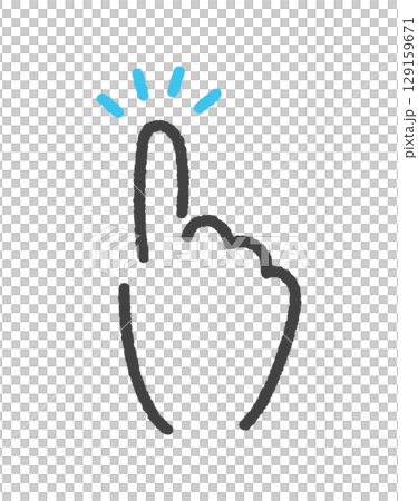 Simple hand-drawn sparkling index finger - Pointing, touching, tapping, and clicking gestures Simple hand-drawn sparkling index finger - Pointing, touching, tapping, and clicking gestures 129159671
