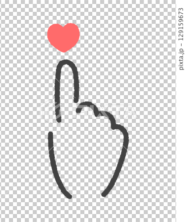 Hand-drawn illustration of a simple human hand touching a red heart - Like and SNS image material Hand-drawn illustration of a simple human hand touching a red heart - Like and SNS image material 129159673