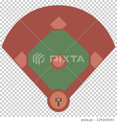 簡單的棒球場圖像插圖向量 簡單的棒球場圖像插圖向量 129160543