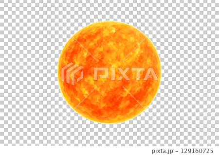 太陽の水彩画：核融合反応の一例,火の玉の背景素材 129160725