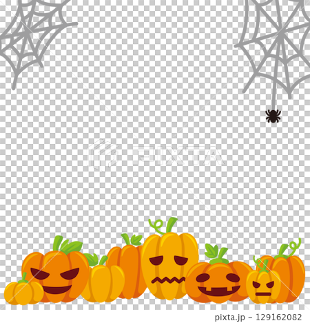 キッズ＆ベビー用ハロウィンSNSフレームのベクターイラスト素材 129162082