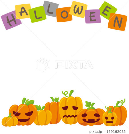 キッズ&ベビー用ハロウィンSNSフレームのベクターイラスト素材 キッズ&ベビー用ハロウィンSNSフレームのベクターイラスト素材 129162083