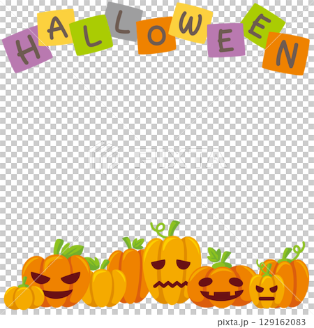 キッズ&ベビー用ハロウィンSNSフレームのベクターイラスト素材 キッズ&ベビー用ハロウィンSNSフレームのベクターイラスト素材 129162083