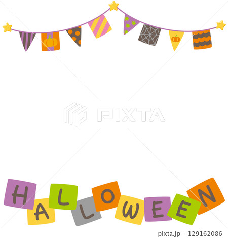 キッズ&ベビー用ハロウィンSNSフレームのベクターイラスト素材 キッズ&ベビー用ハロウィンSNSフレームのベクターイラスト素材 129162086