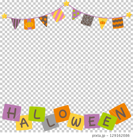 キッズ&ベビー用ハロウィンSNSフレームのベクターイラスト素材 キッズ&ベビー用ハロウィンSNSフレームのベクターイラスト素材 129162086