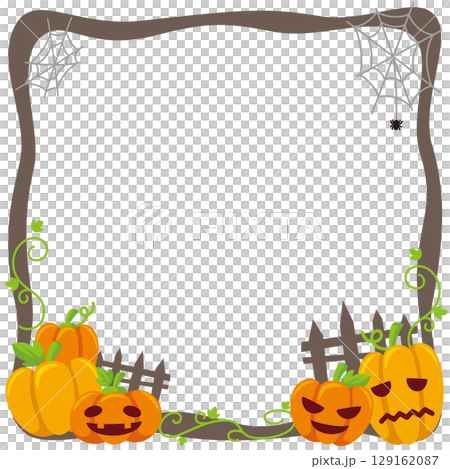 Halloween social media frame vector illustration for kids and babies 129162087