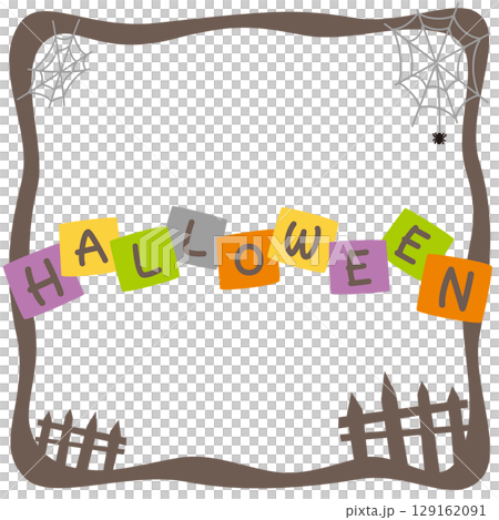 キッズ&ベビー用ハロウィンSNSフレームのベクターイラスト素材 キッズ&ベビー用ハロウィンSNSフレームのベクターイラスト素材 129162091