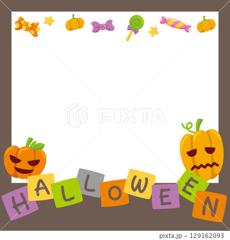キッズ&ベビー用ハロウィンSNSフレームのベクターイラスト素材 キッズ&ベビー用ハロウィンSNSフレームのベクターイラスト素材 129162093