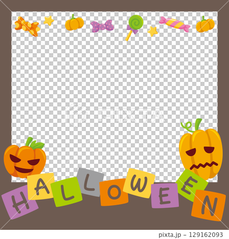 キッズ&ベビー用ハロウィンSNSフレームのベクターイラスト素材 キッズ&ベビー用ハロウィンSNSフレームのベクターイラスト素材 129162093