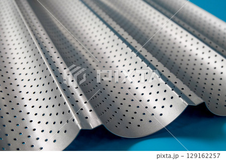 Baking sheet on color background.Non Stick kitchen. Baking sheet on color background.Non Stick kitchen. 129162257