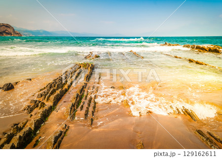Zumaia coast, Pais Vasco Spain Zumaia coast, Pais Vasco Spain 129162611