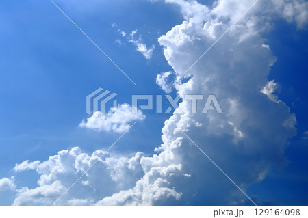 真夏の空と湧き上がる雲 129164098