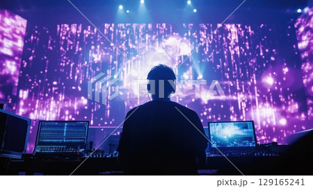デジタル演出に包まれる音楽ライブ空間 129165241