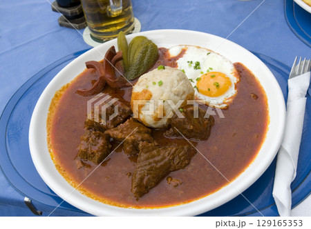 Fiaker Gulasch Typical Food, Vienna, Austria Fiaker Gulasch Typical Food, Vienna, Austria 129165353