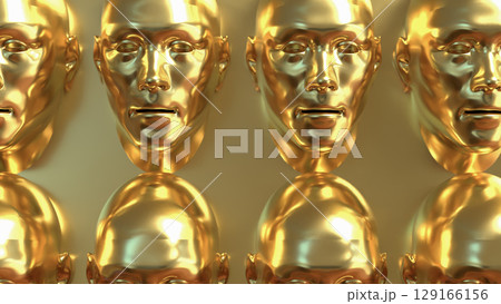The Gold face for Abstract Background concept 3d Rendering. The Gold face for Abstract Background concept 3d Rendering. 129166156