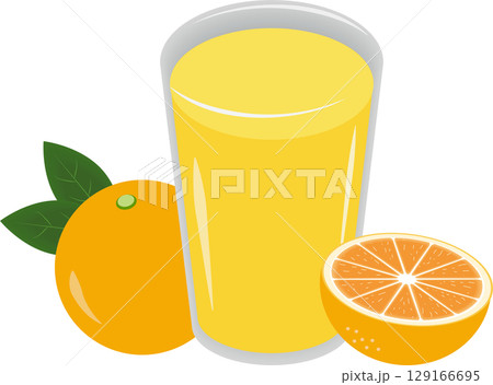 カットしたオレンジとオレンジジュース 129166695