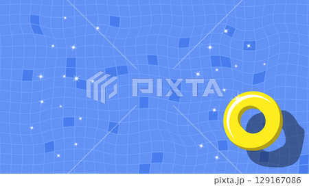 top view of summer swimming pool background 129167086