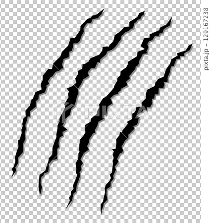 獣や危険な動物が爪で傷を付けて縄張りにするイラスト 129167238