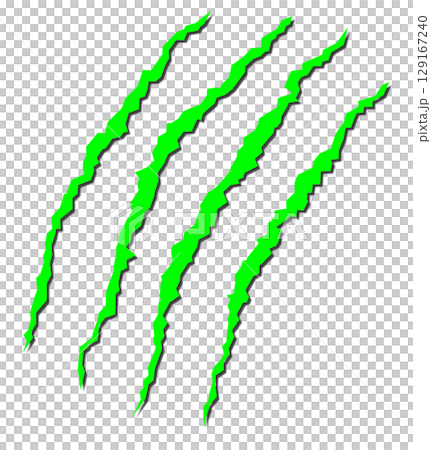 Illustration of beasts and dangerous animals marking their territory by scratching with their claws 129167240