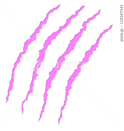 獣や危険な動物が爪で傷を付けて縄張りにするイラスト 129167241