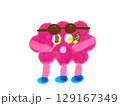 サングラスをかけたピンク色の不思議ないきもの 129167349