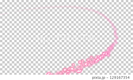 透明背景上粉紅色弧形閃光燈線 129167354