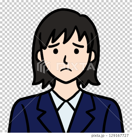 スーツ姿の若い女性（困る） 129167727
