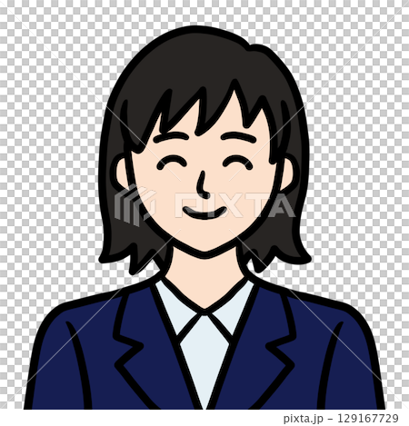 スーツ姿の若い女性（笑顔） 129167729