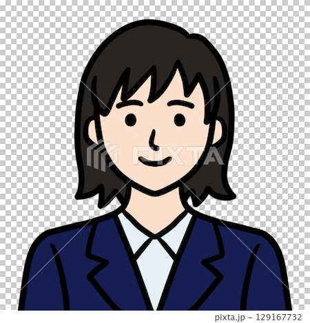 A young lady in a suit 129167732