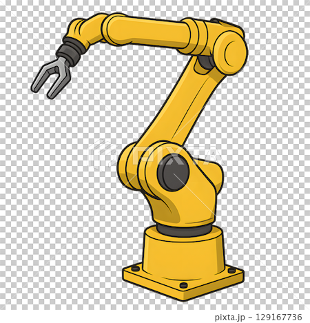 工場で稼働する6軸ロボットのイラスト 129167736