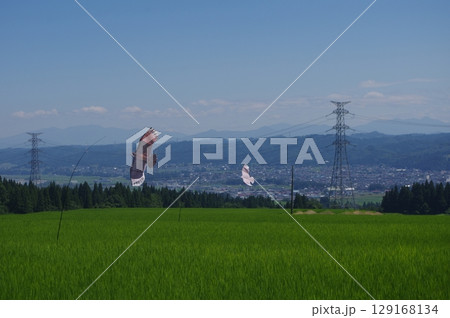 田園地帯から望む青空の下 田園地帯から望む青空の下 129168134