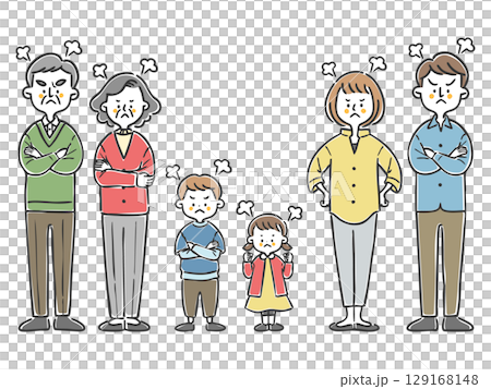 憤怒的家庭三代全身向量 憤怒的家庭三代全身向量 129168148