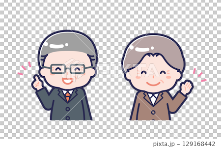 Senior office worker / duo / man and woman 01 129168442